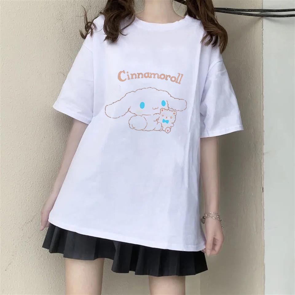 Bear & Cinnamoroll Beyaz Unisex Oversize T-shirt