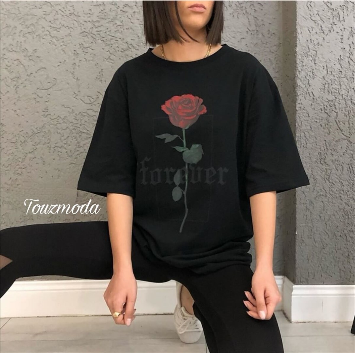 Black Rose Oversize T-Shirt