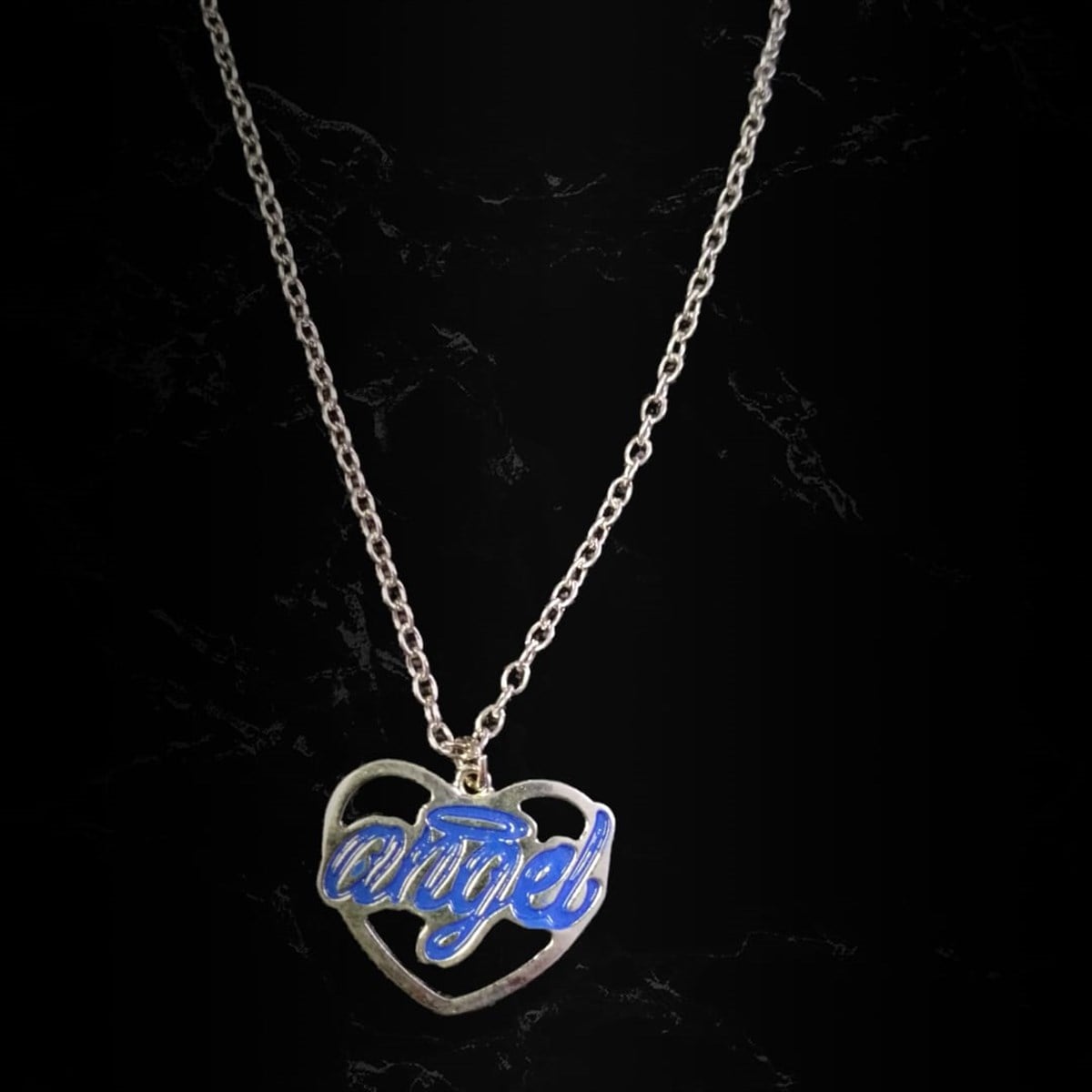 Blue Angel Heart Kolye