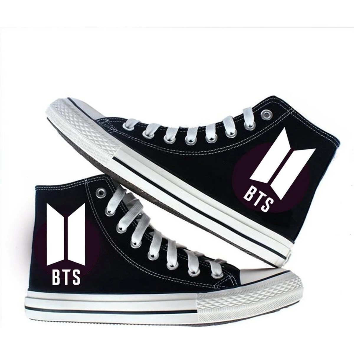 BTS Baskılı Kanvas Ayakkabı