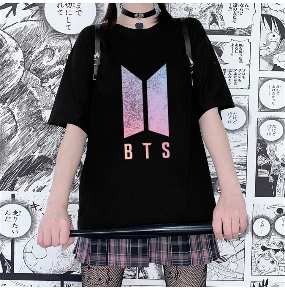 BTS Logo Siyah Unisex Oversize T-shirt | T-SHİRT