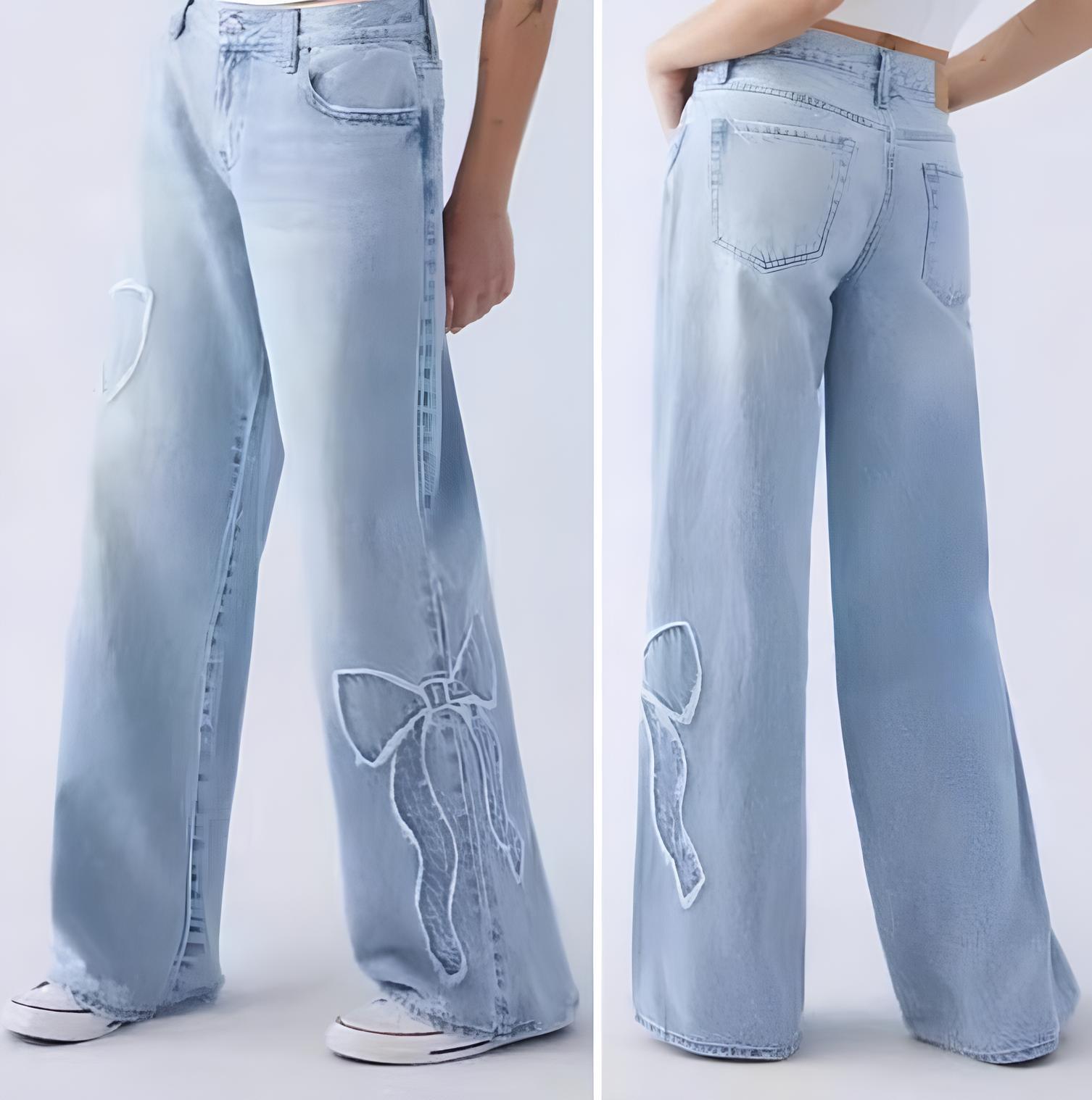 Butterfly Streetwear Baggy Mavi Pantolon