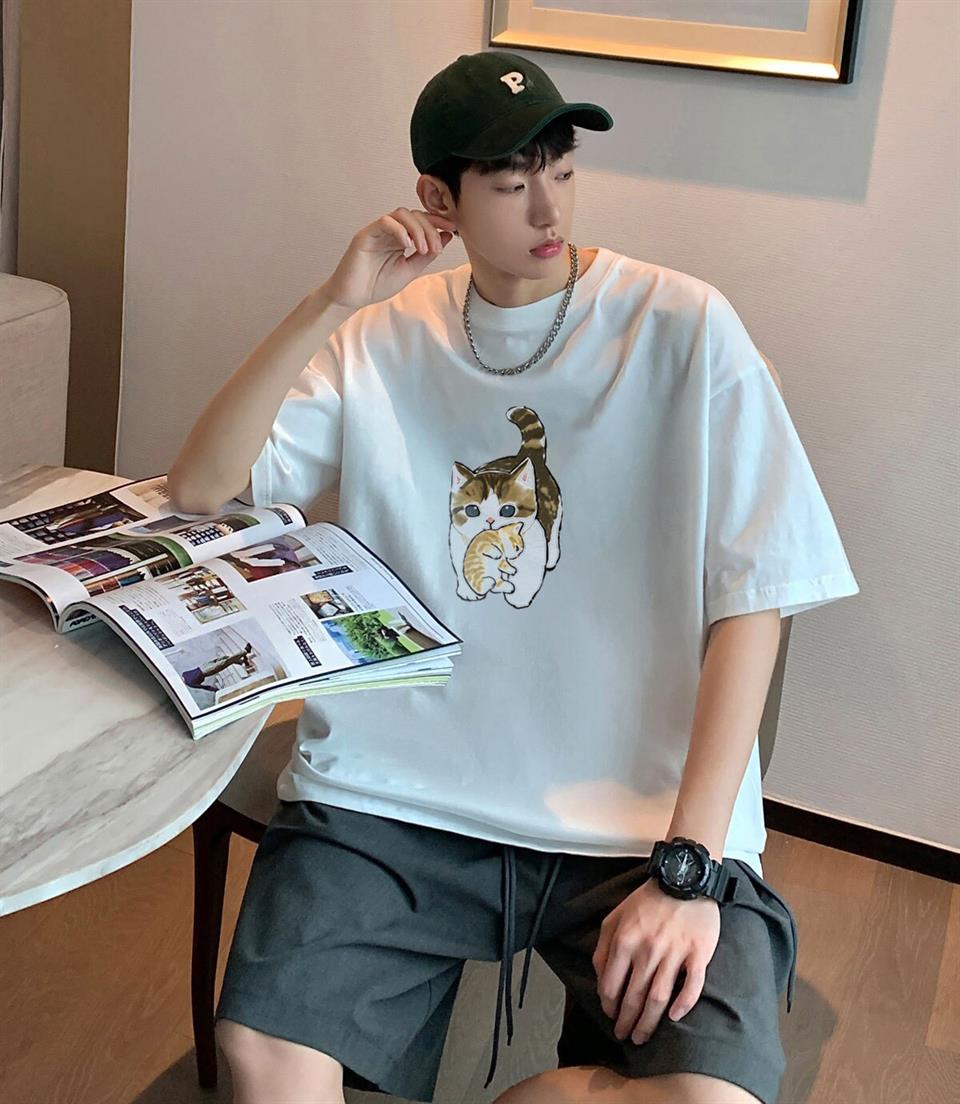 Cat & Cub Beyaz Unisex Oversize T-shirt