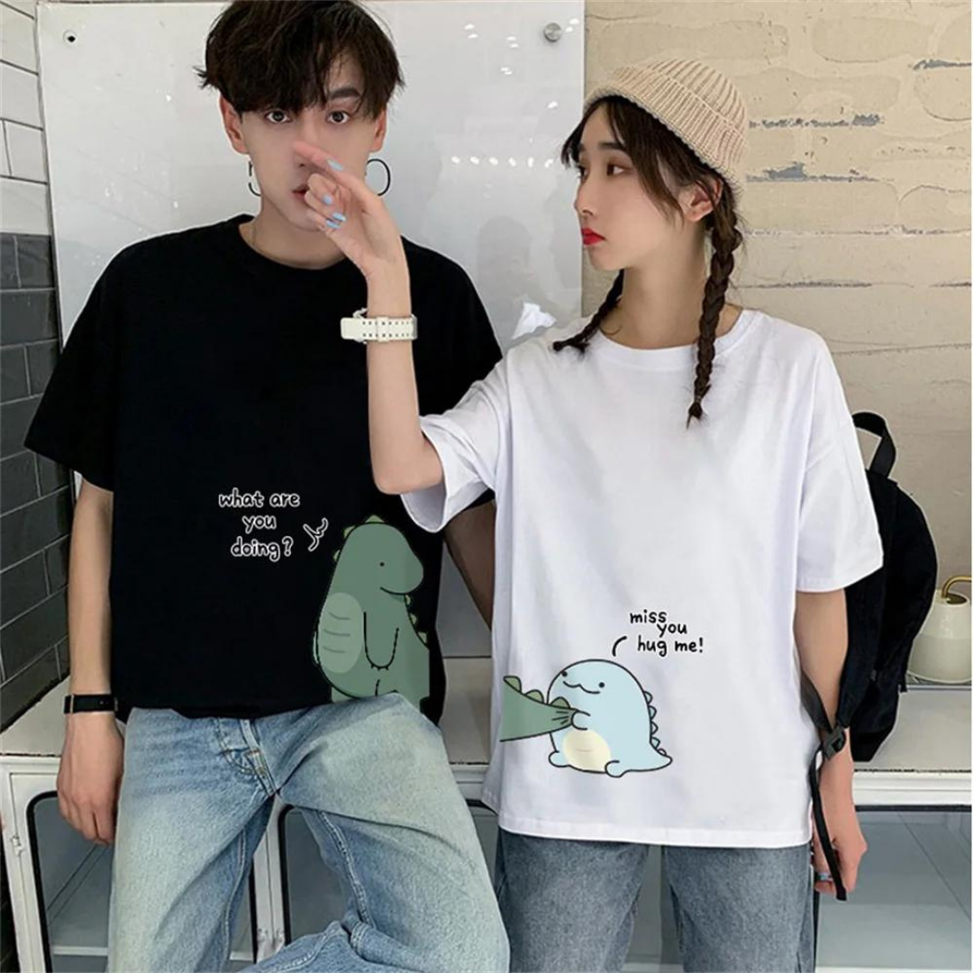 Çift Kombini Dinosaur Couple T-Shirt