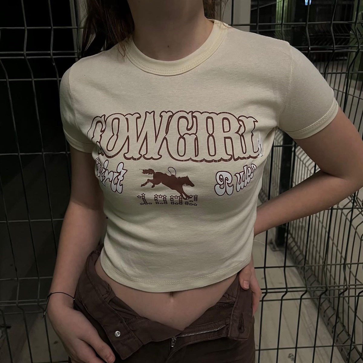 Cowgirl Kahverengi Crop