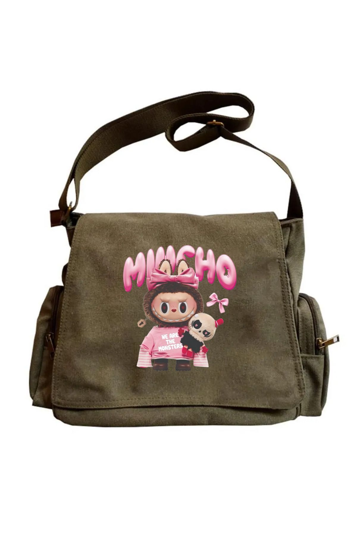 Cute Labubu Mucho Baskılı Unisex Postacı Çantası