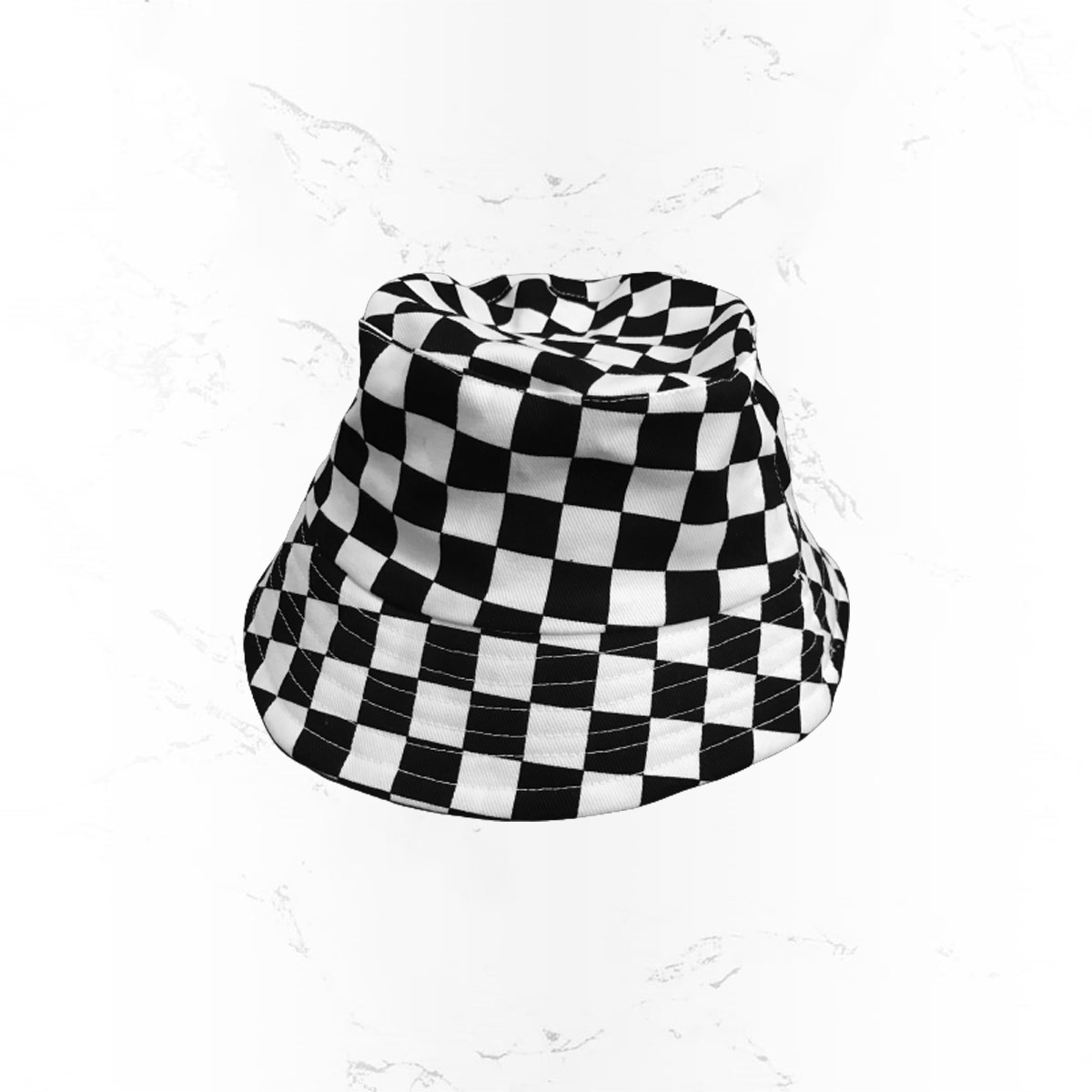 Dama Baskılı Bucket Şapka
