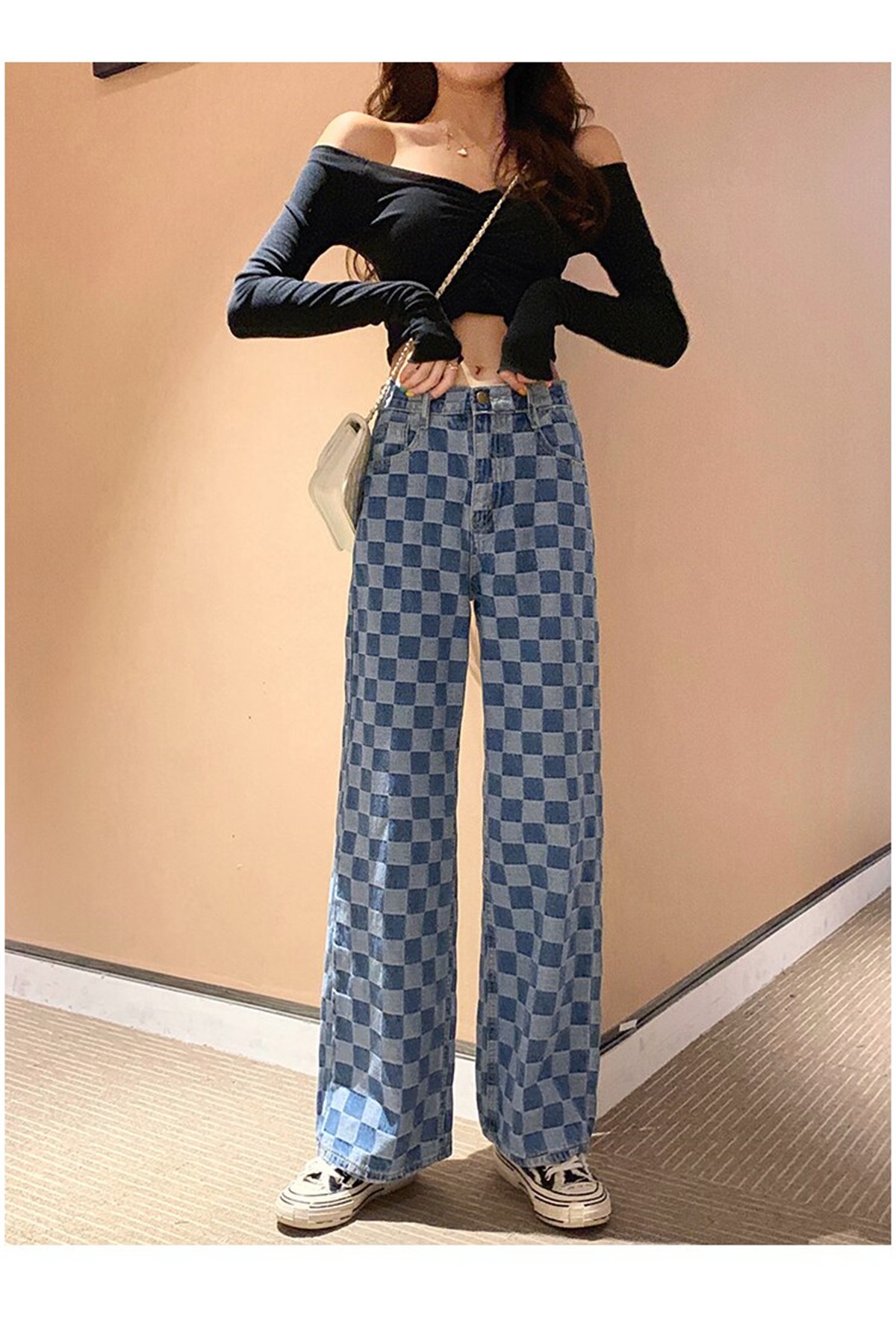 Dama Desen Unisex Açık Mavi Jean