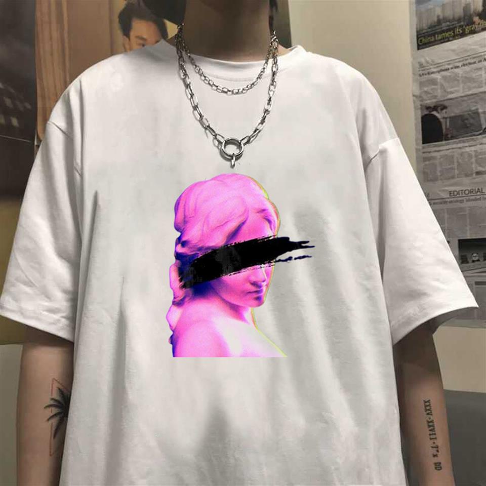 Eyeless Art Baskılı Beyaz Unisex Oversize T-shirt