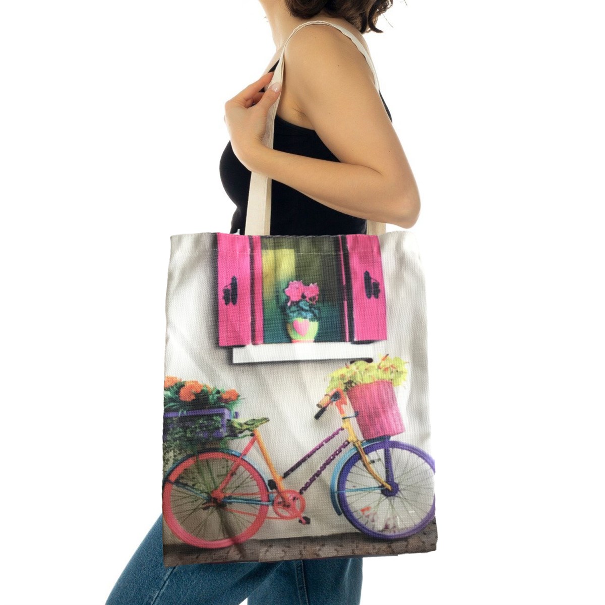 Flower Bike Design Bez Çanta