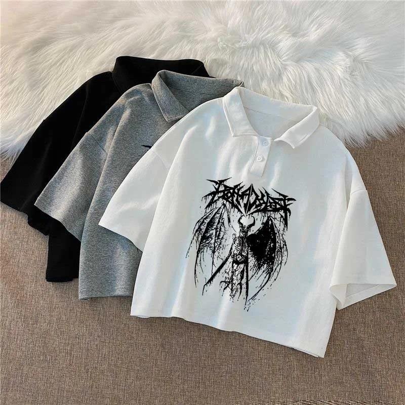 Gothic Devil Polo Yaka Crop 