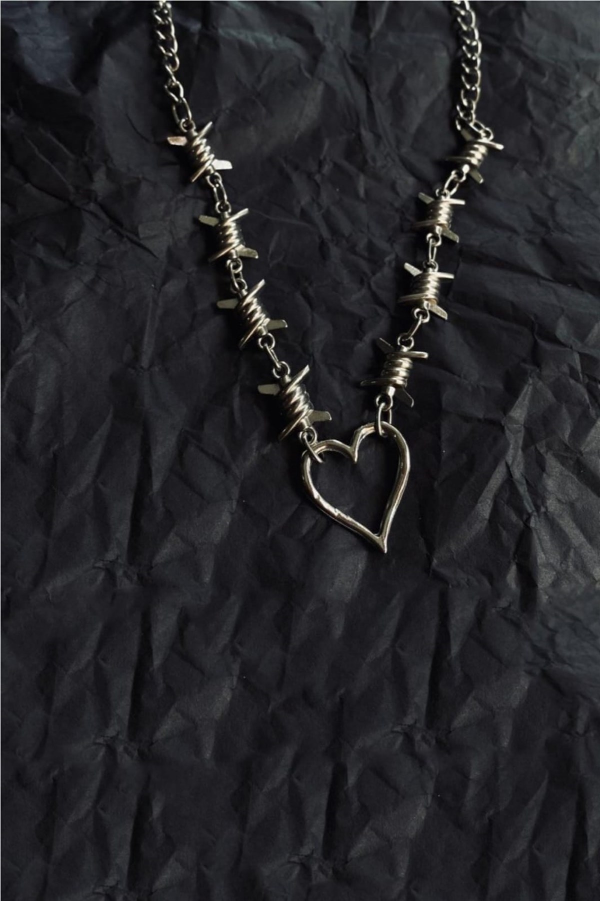 Gothic Tel Dikenli  Choker Zincir Kolye