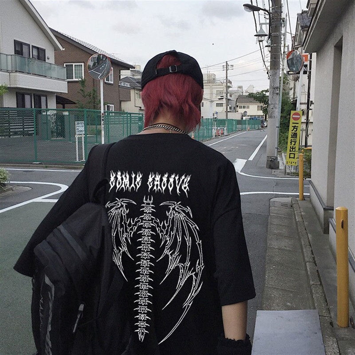 Gothic Tribal Ön Arka Baskı Unisex Oversize T-Shirt