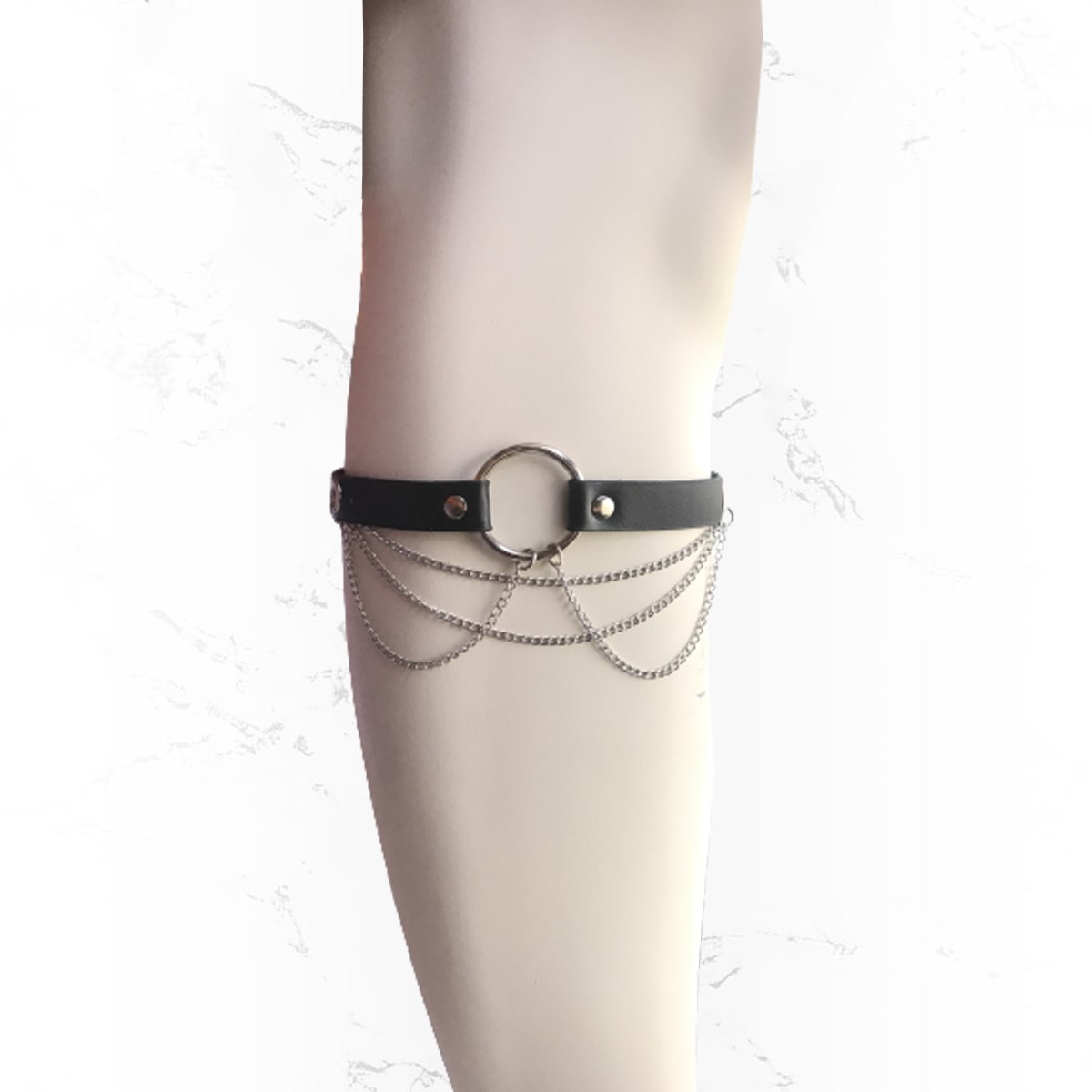 Gothic Zincirli Yuvarlak Bacak Kemeri Choker