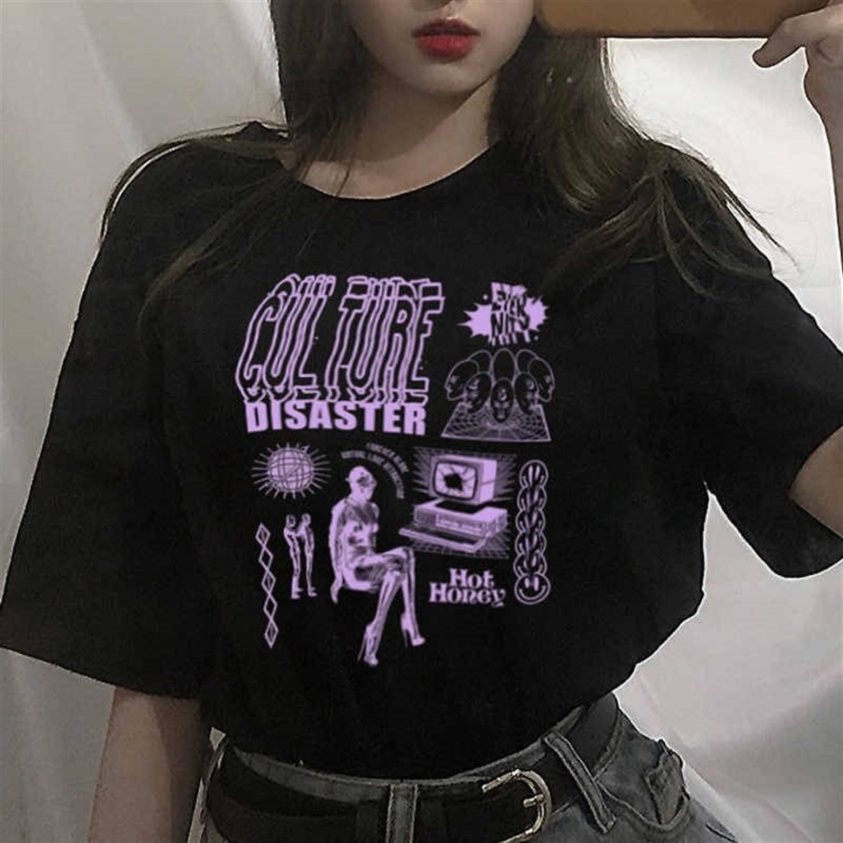 Graffiti Print Casual Harajuku Unisex T-shirt