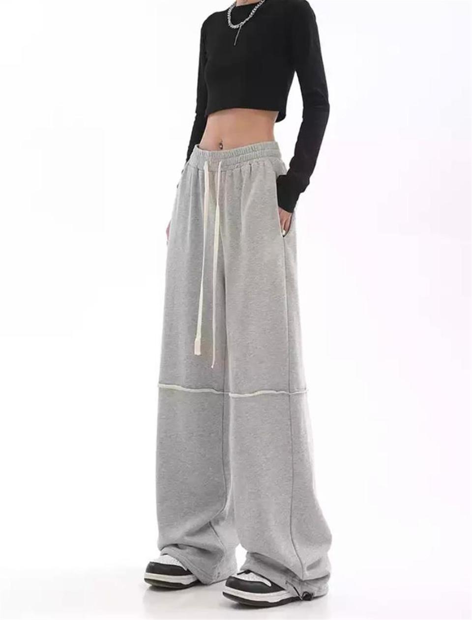 Gri Unisex Line Detail Wide Leg Tracksuit