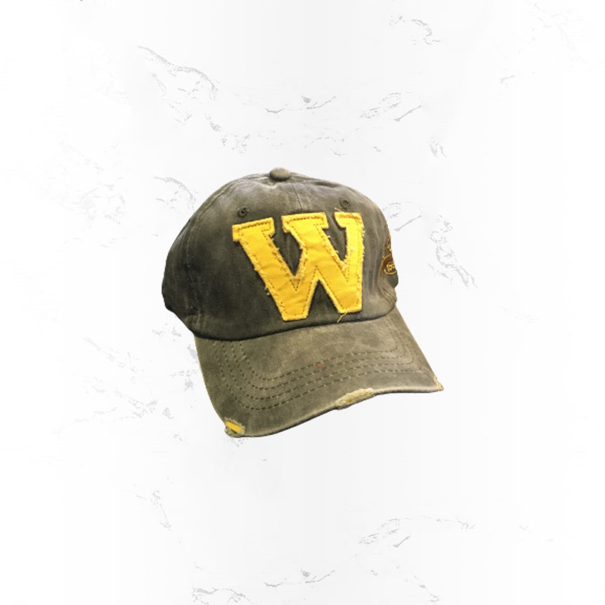 Gri Washington Baskılı Eskitme Tasarım İthal Flexi Snapback Şapka