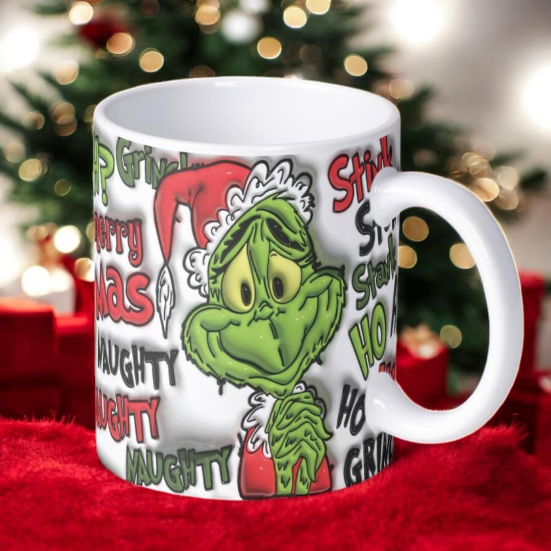 Grinch 3D Christmas Baskılı Yeni Yıl Kupa