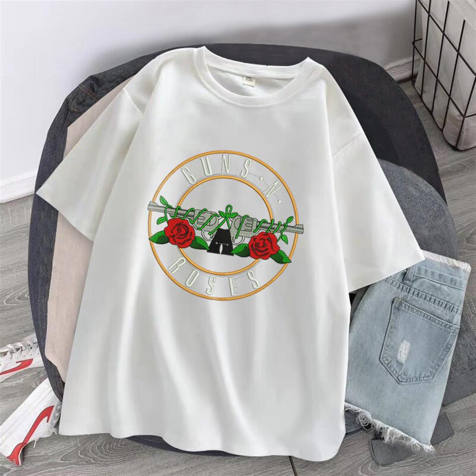Guns N' Roses Baskılı Beyaz Unisex Oversize T-shirt