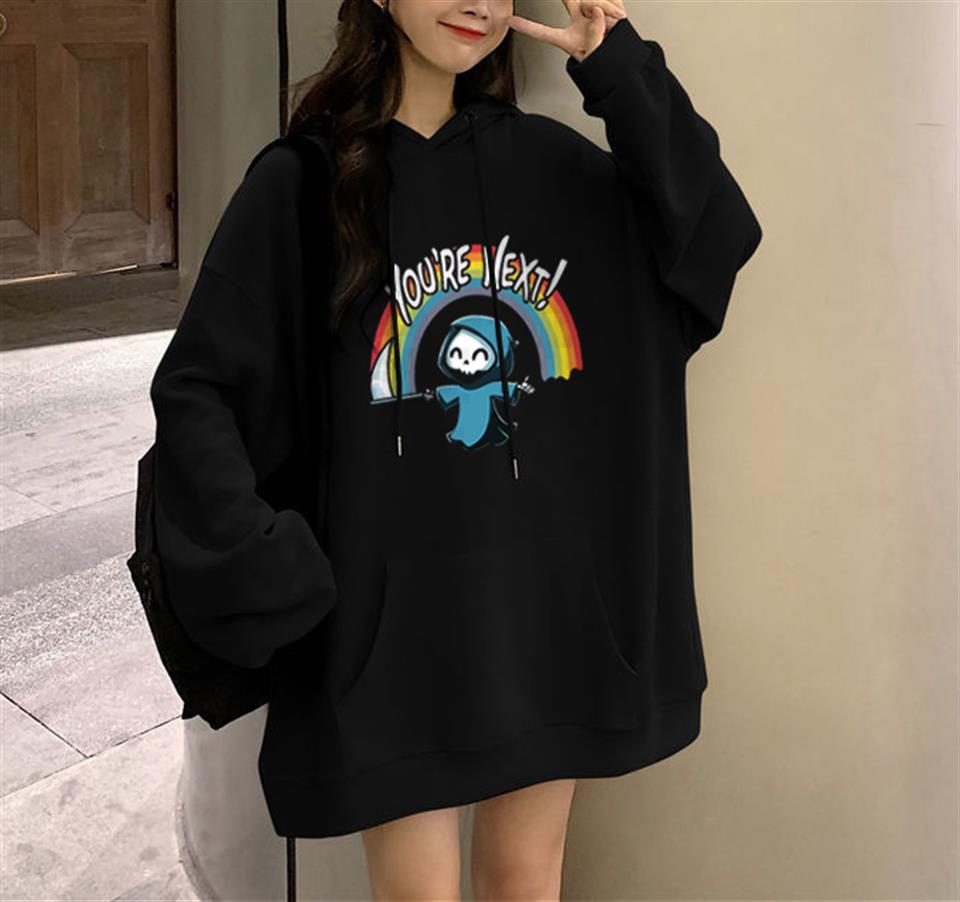 Halloween You Are Next Siyah Unisex Oversize Kapüşonlu Sweatshirt