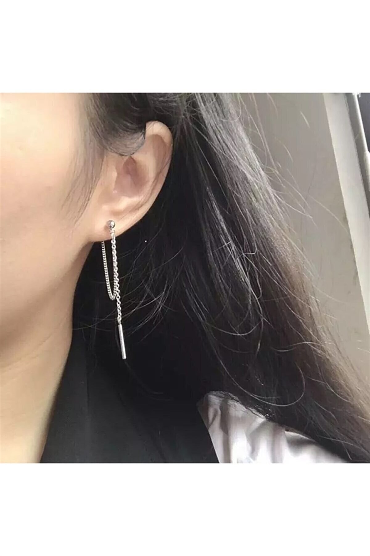 Harajuku Punk Geometrik Zincirli Paslanmaz Çelik Unisex Küpe