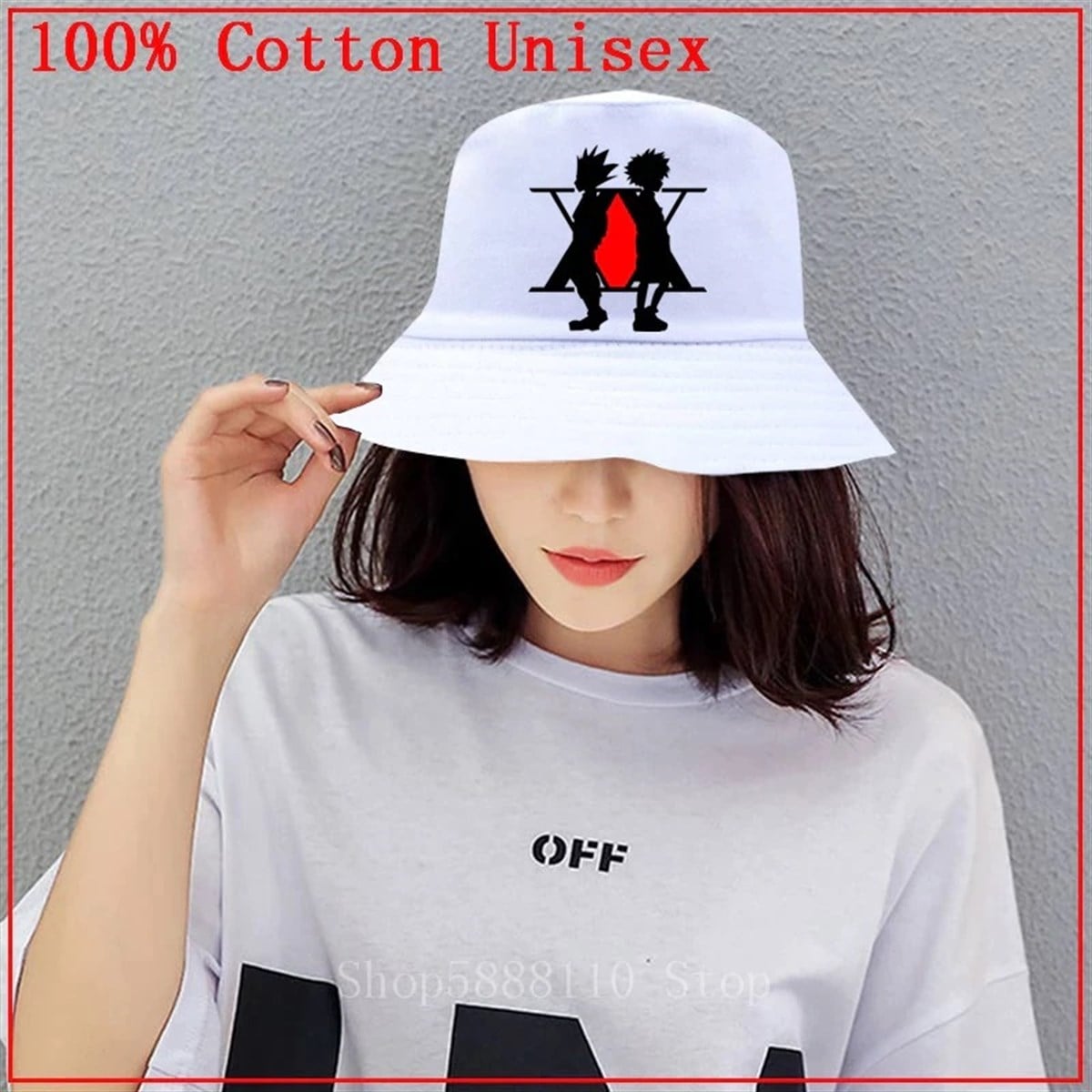 Hunter X Hunter White Bucket Şapka