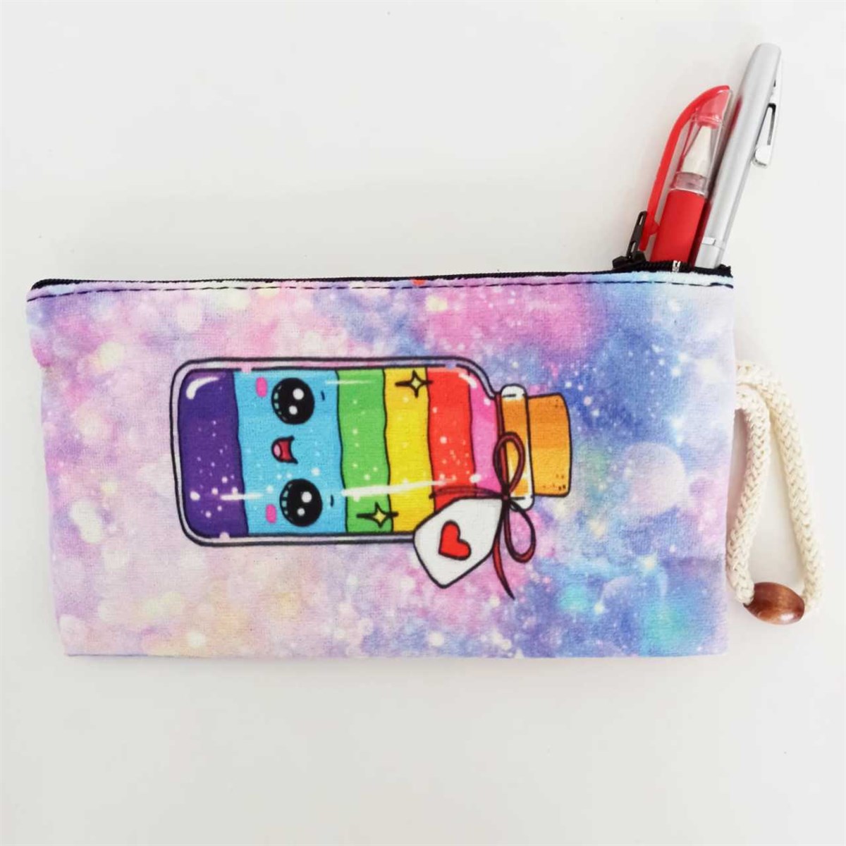 İpli Colored Bottle Bez Cüzdan Kalemlik
