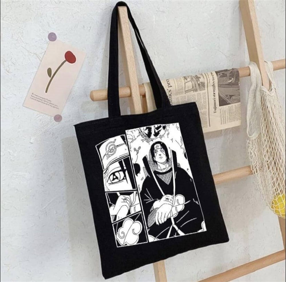 itachi uchiha  Anime Yıkanabilir Ham Bez Çanta