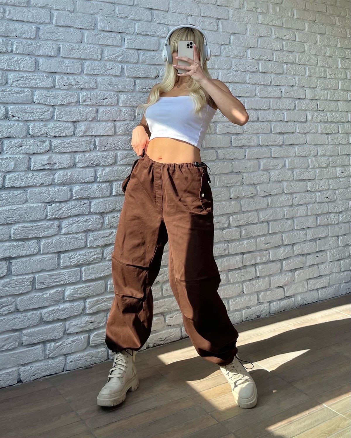 Kahverengi Tactical Gabardin Kumaş Pantolon