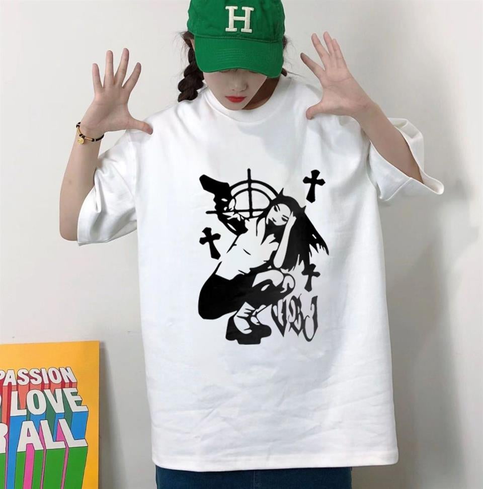 Killer Devil Girl Baskılı Beyaz Unisex Oversize T-shirt