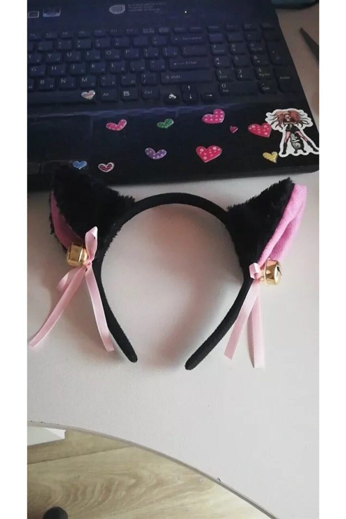 Köstebek Çanlı Kedi Kulağı Taç Anime Cosplay Kostum