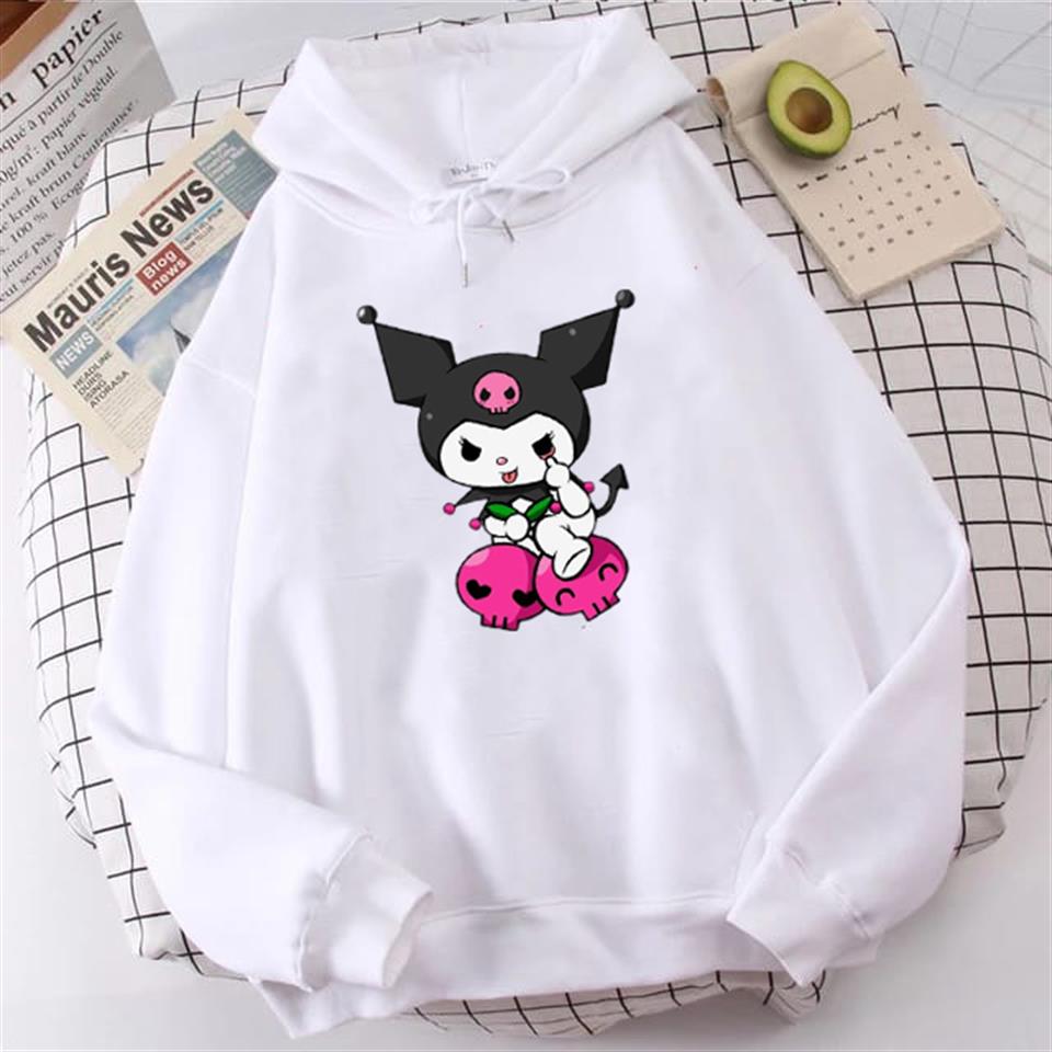 Kuromi Beyaz Kapüşonlu Sweatshirt