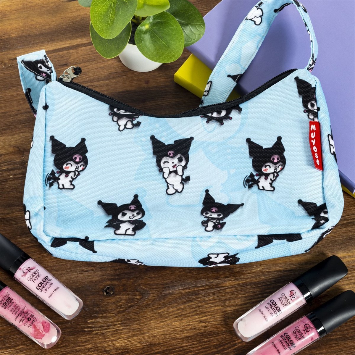 Kuromi Mavi Baget Çanta