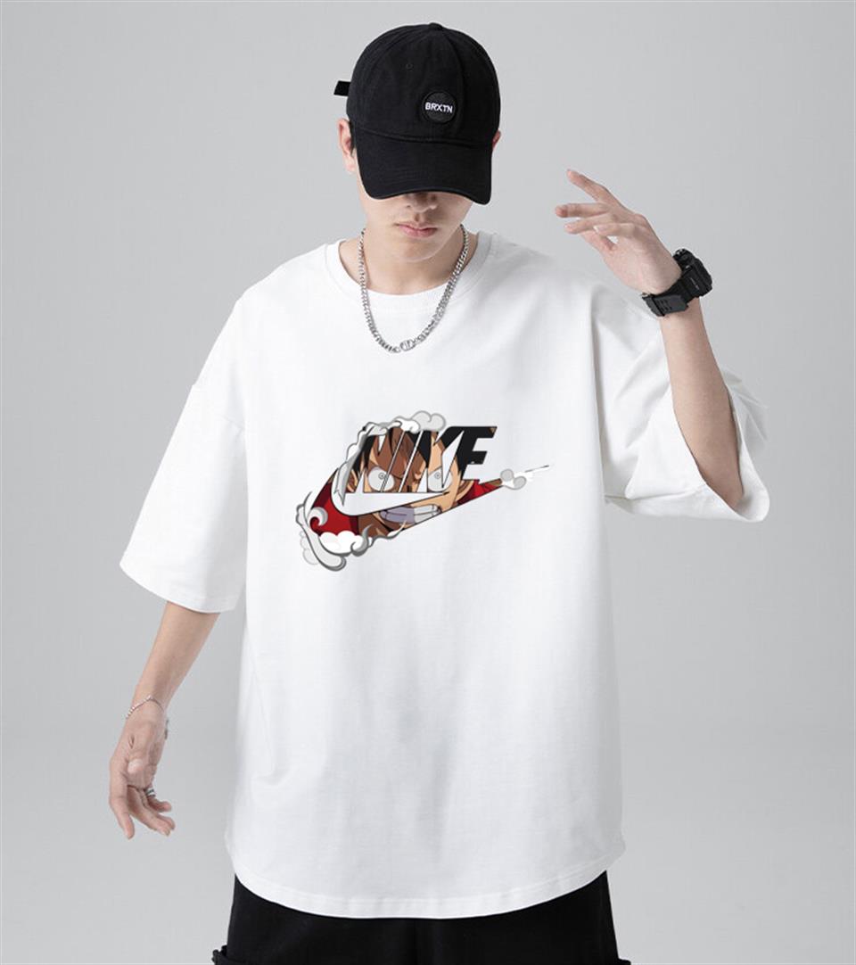 Luffy One Piece Baskılı Beyaz Unisex Oversize T-shirt