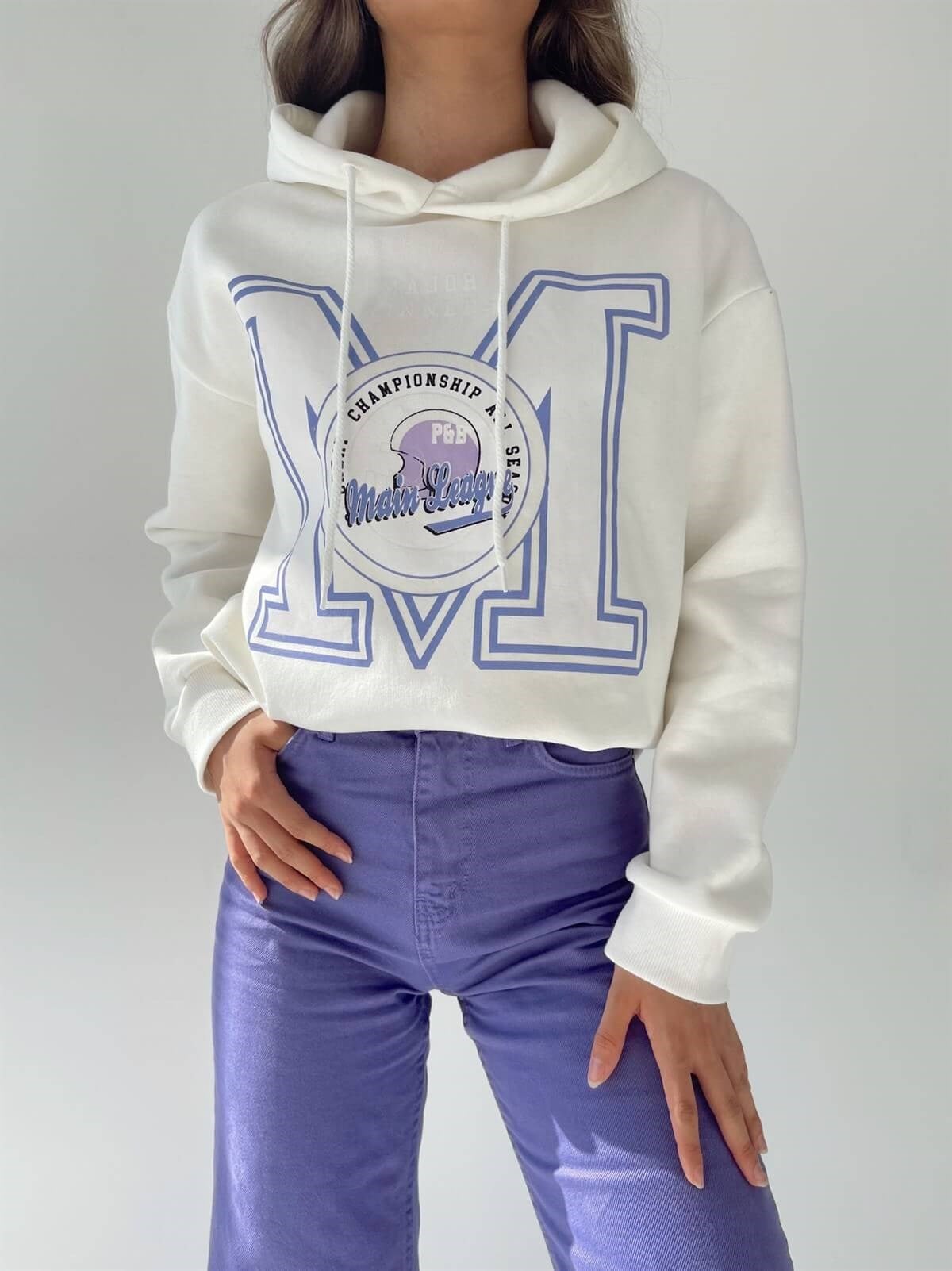 Major Winner Oversize Beyaz Unisex Sweetshirt