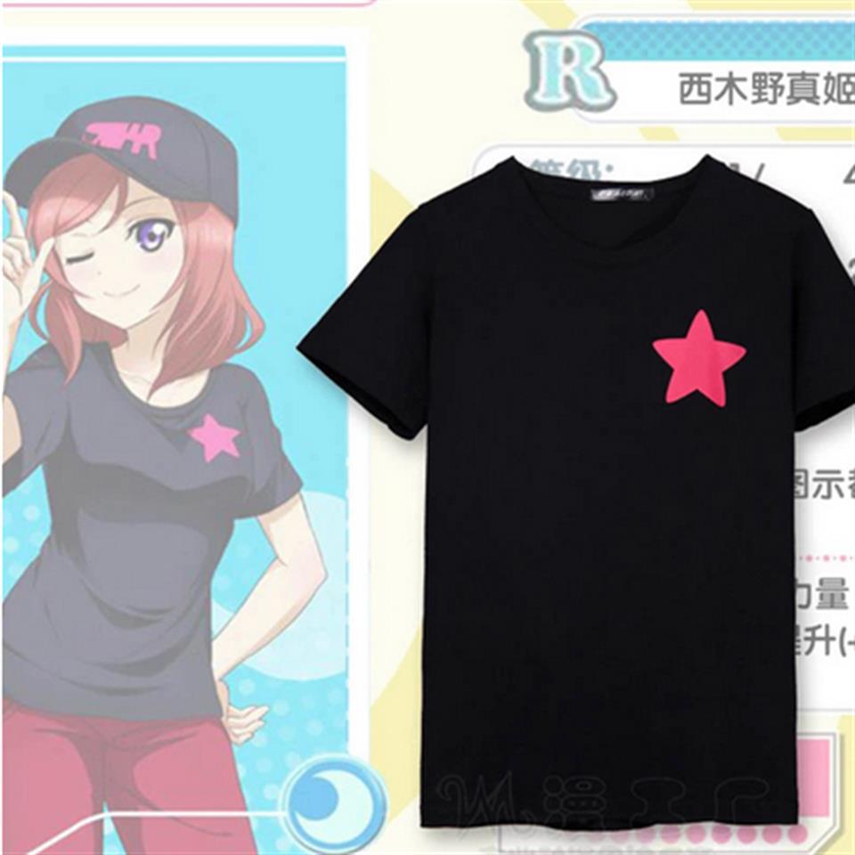 Maki Nishikino Baskılı Siyah Unisex Oversize T-shirt