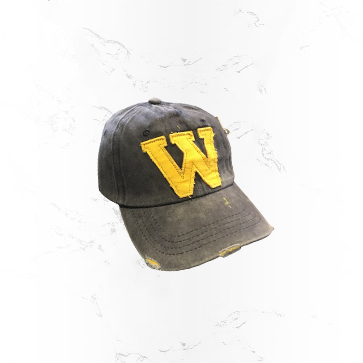 Mavi Washington Baskılı Eskitme Tasarım İthal Flexi Snapback Şapka