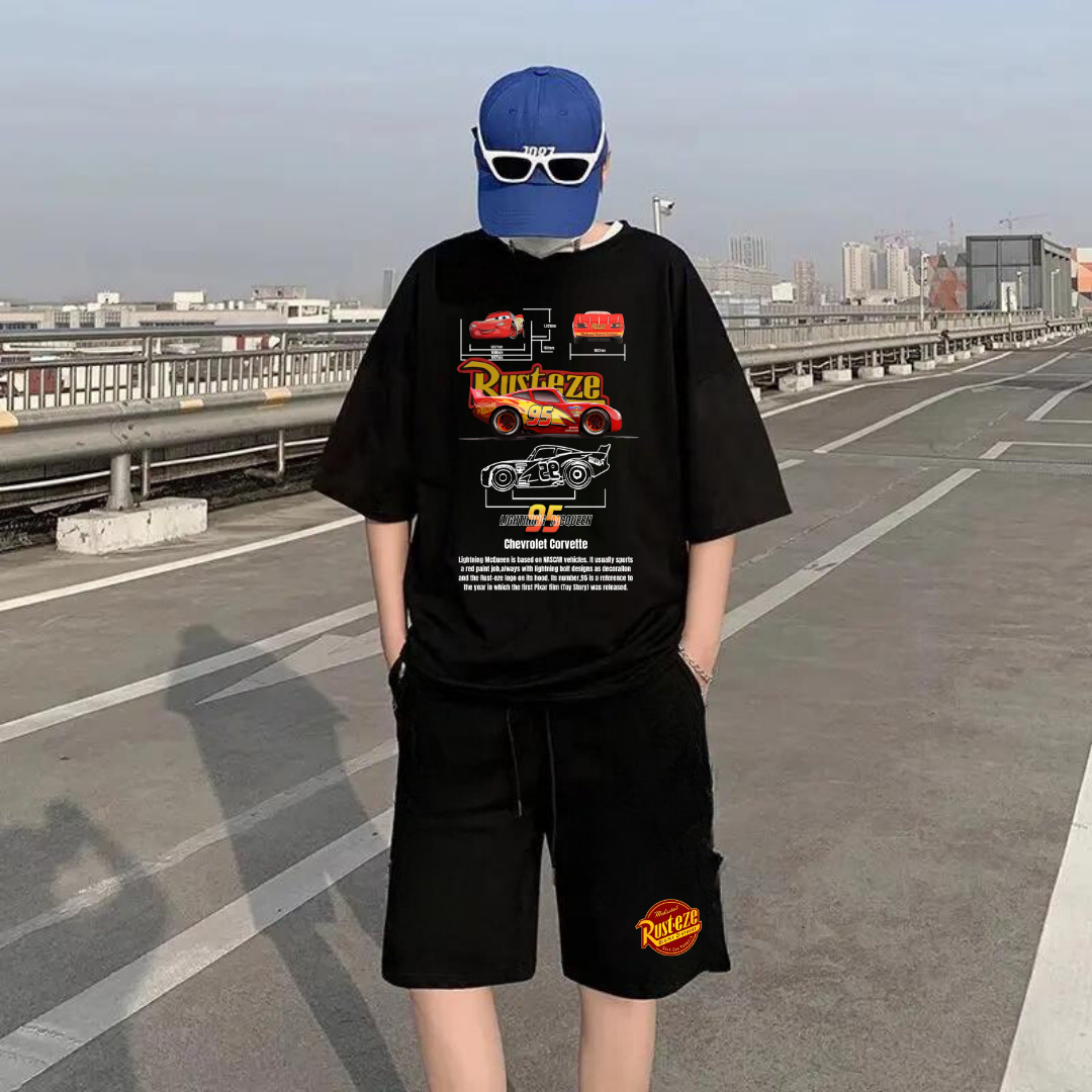 McQueen Siyah Oversize Kapüşonlu Sweatshirt & Eşofman Altı Unisex İkili Takım