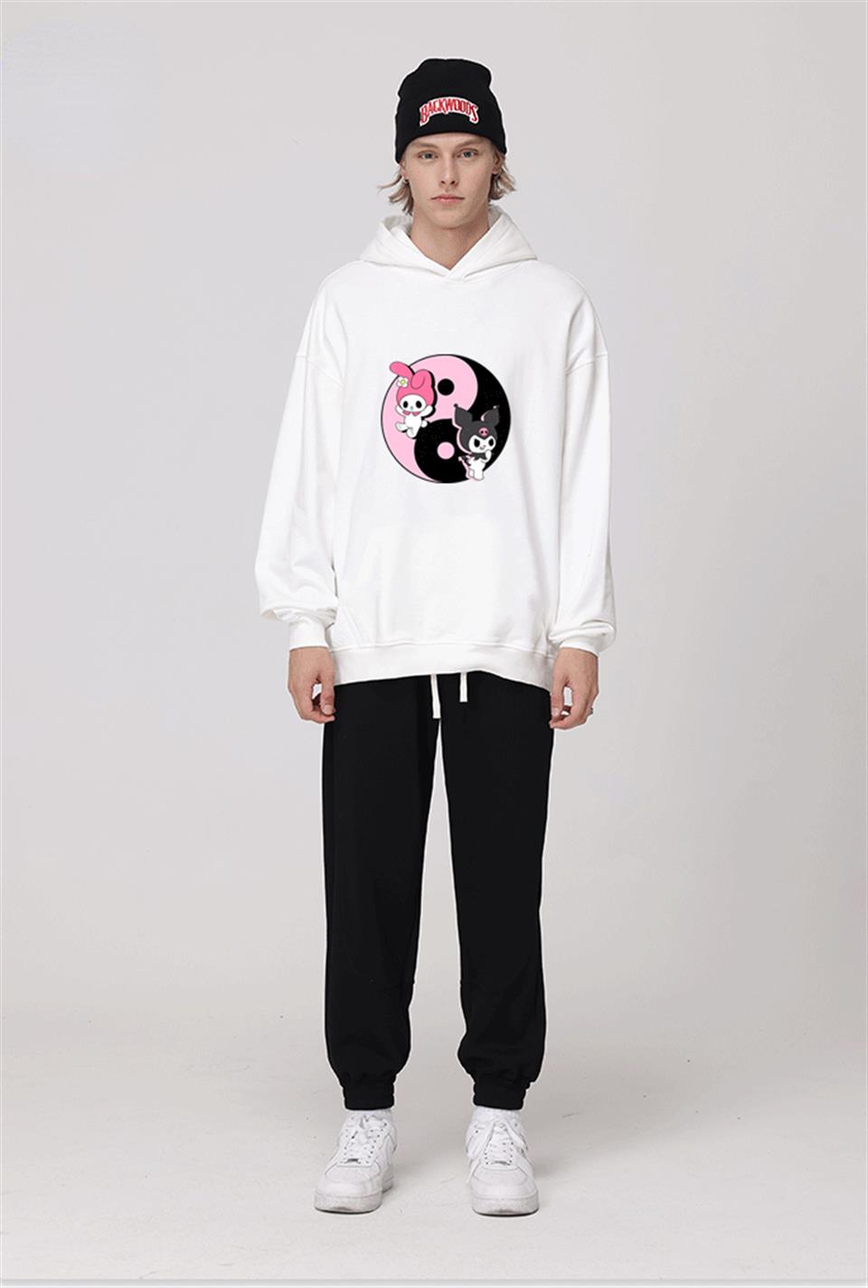 Melody & Kuromi Beyaz Kapüşonlu Sweatshirt
