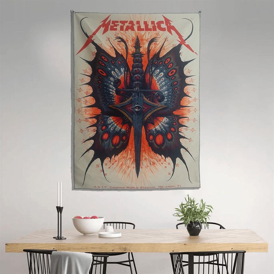 Metallica Butterfly Duvar Halısı