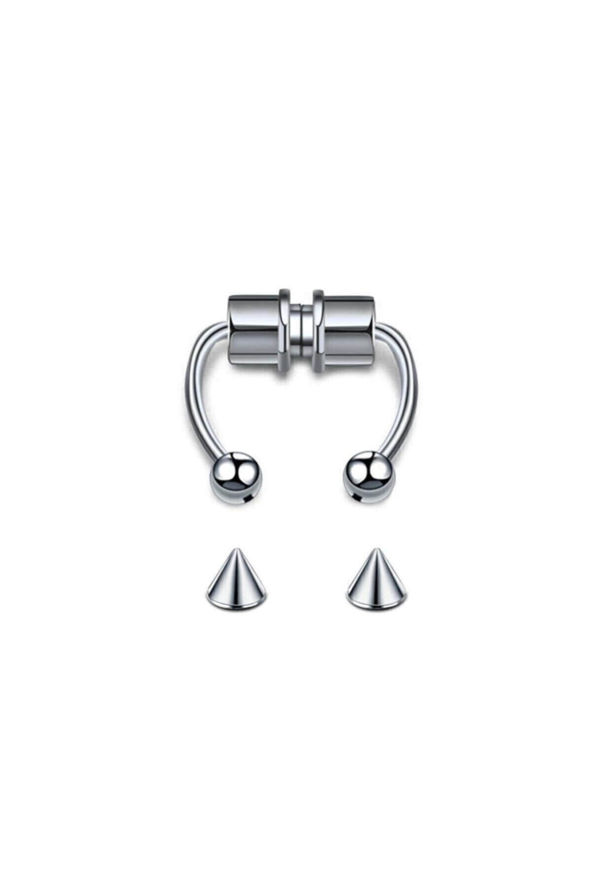 Mıknatıslı Gri Fake Septum Piercing
