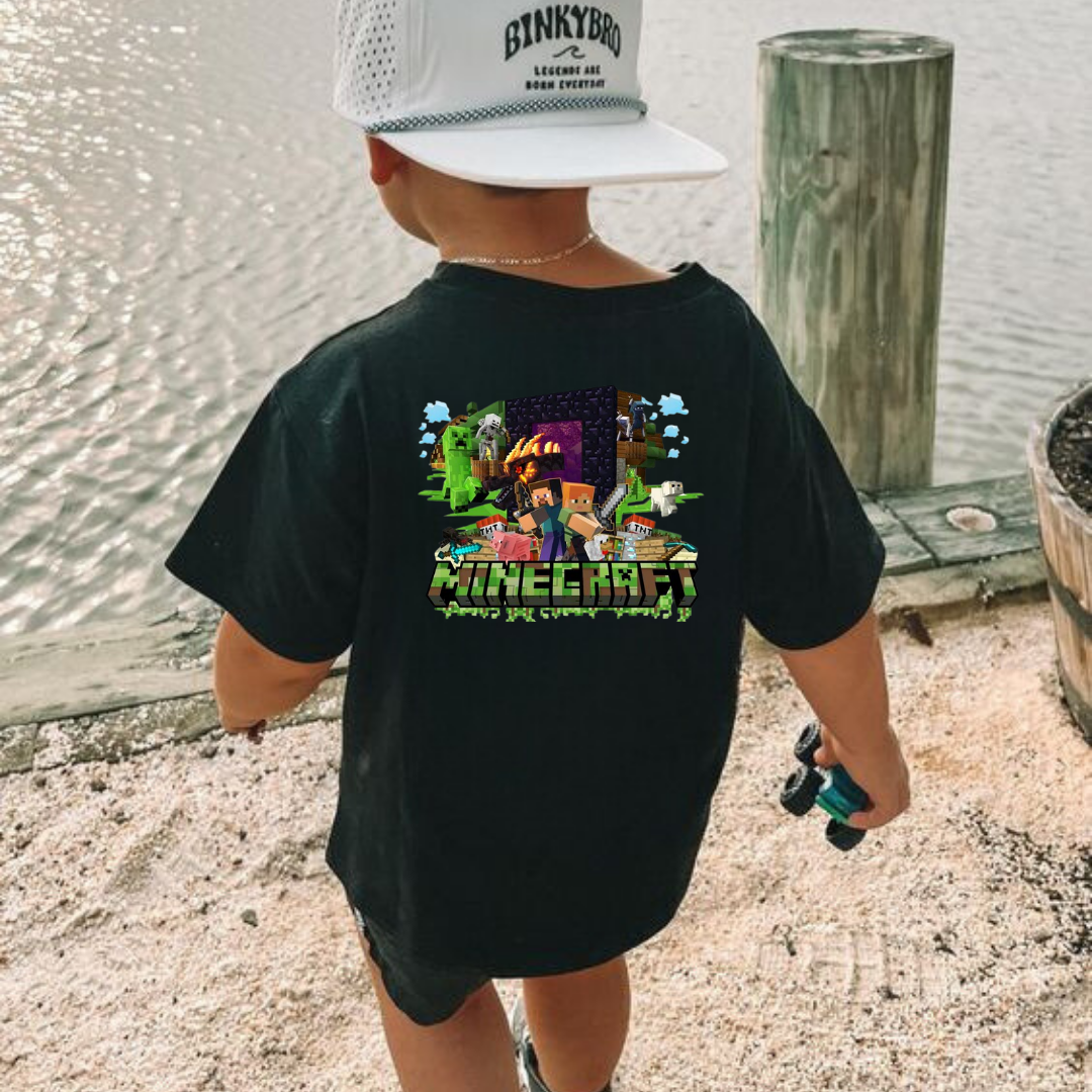 Minecraft Kids Baskılı T-shirt
