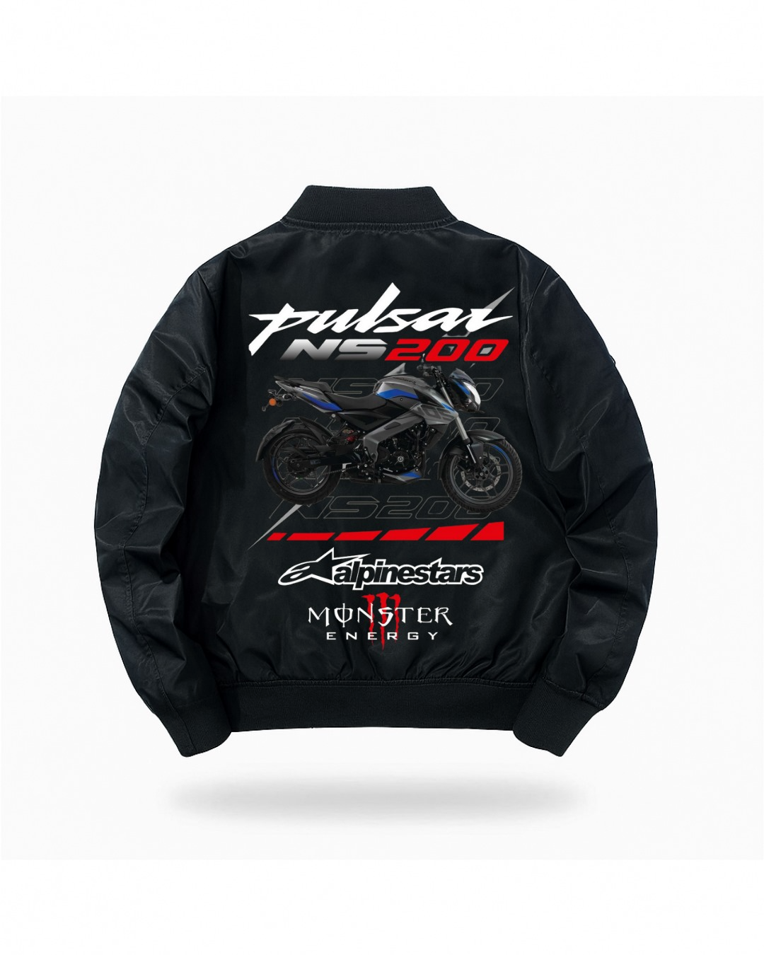 Motorbike Baskılı Unisex Bomber Ceket