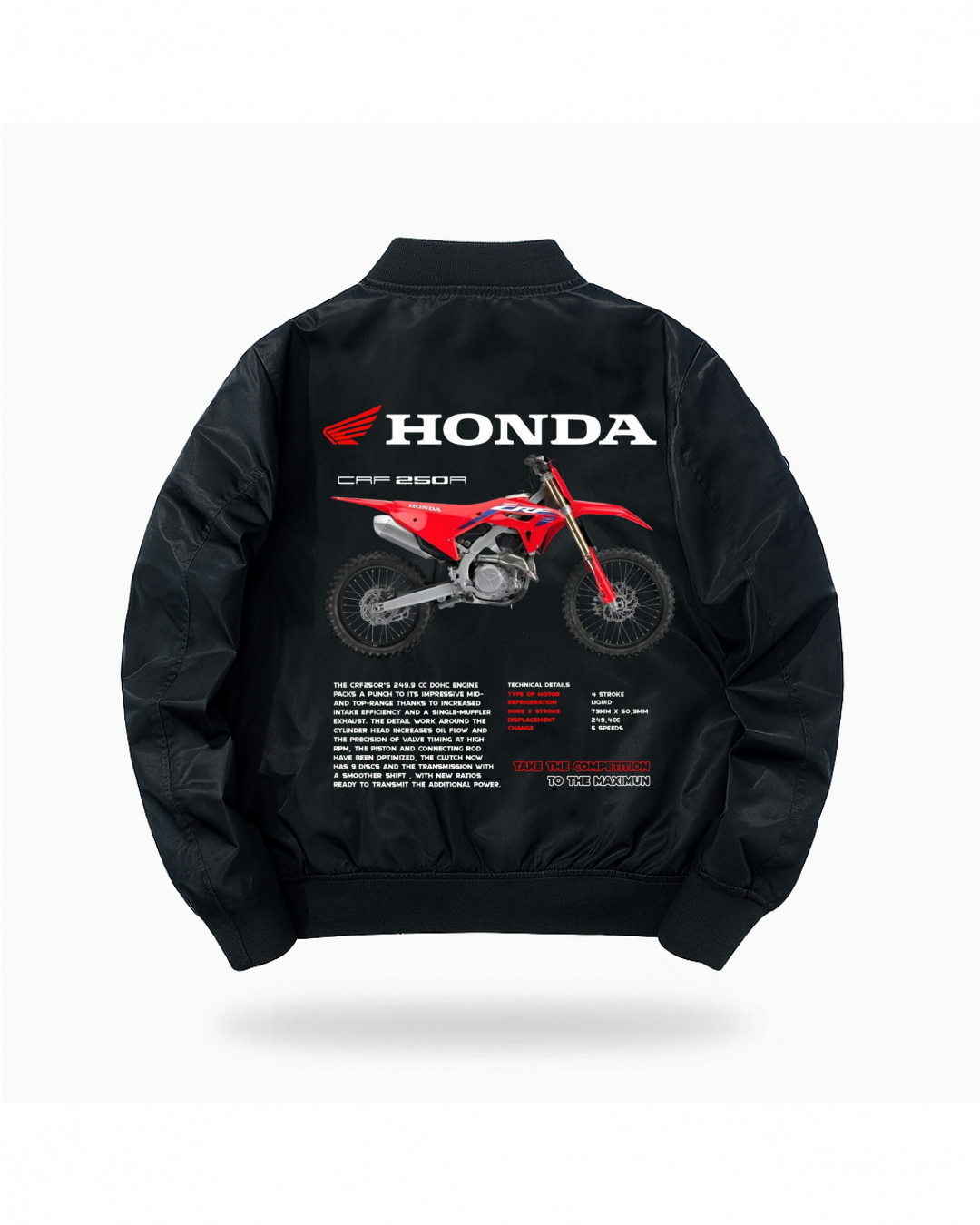 Motorbike Baskılı Unisex Bomber Ceket