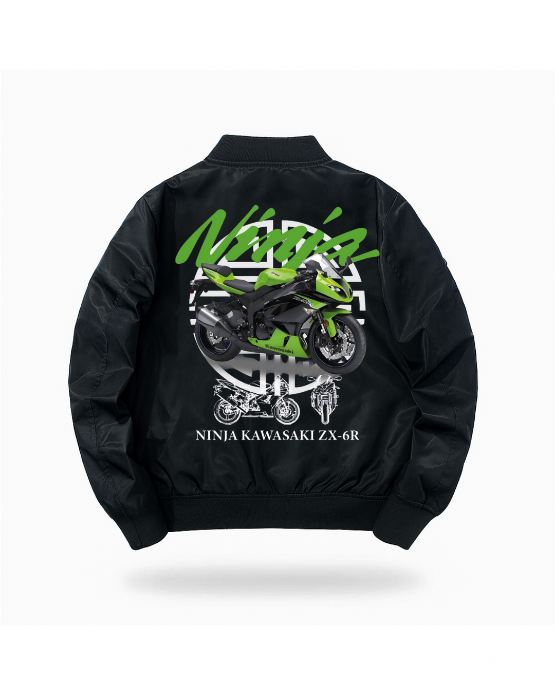 Motorbike Baskılı Unisex Bomber Ceket