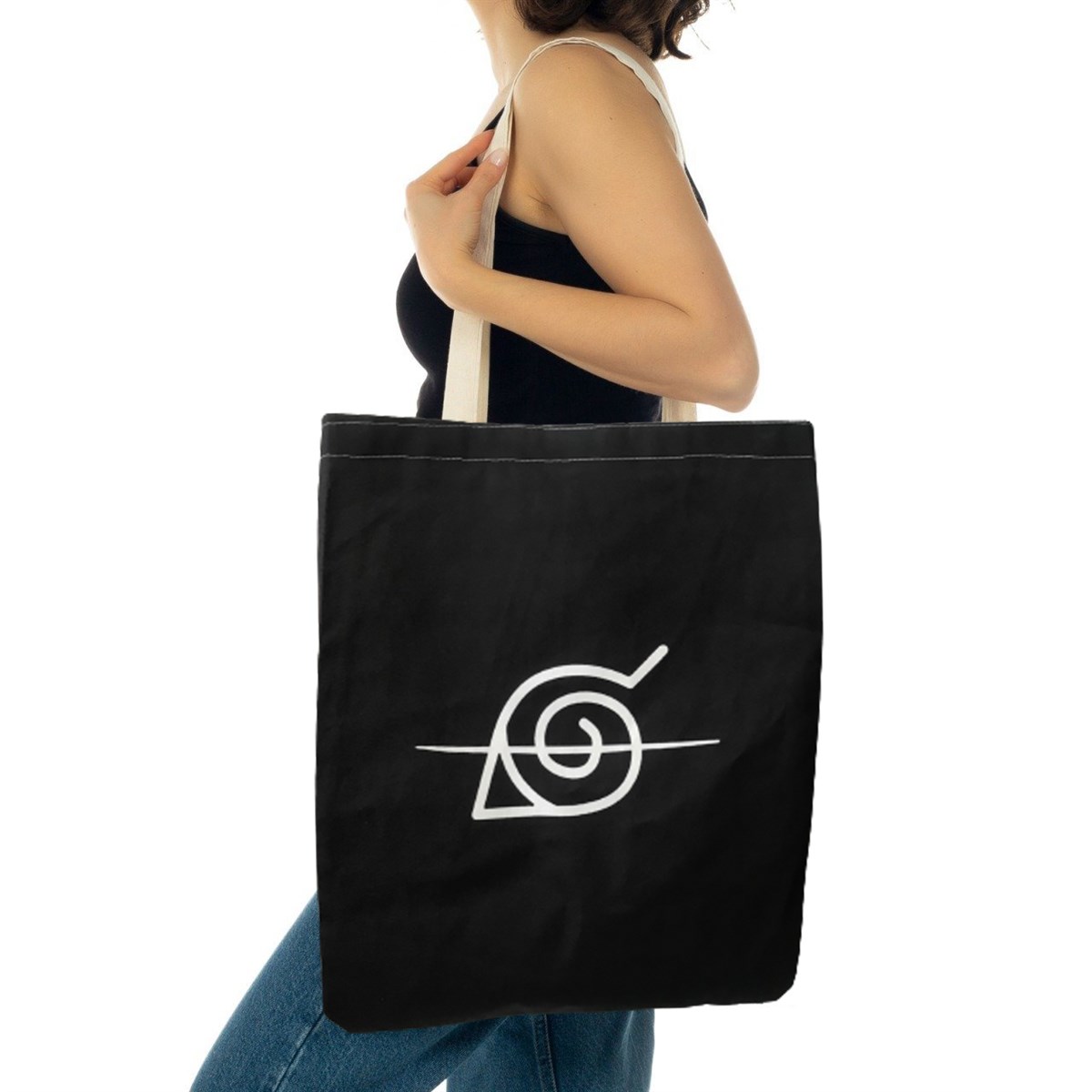 Naruto Logo Unisex Bez Çanta
