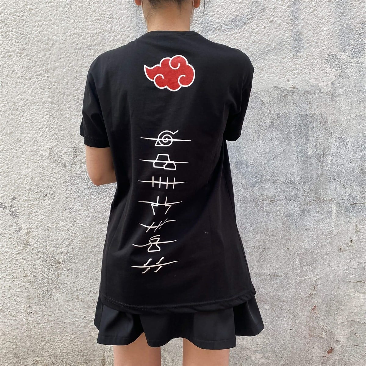 Naruto Shippuden: Akatsuki Clouds Ön Arka Unisex T-shirt