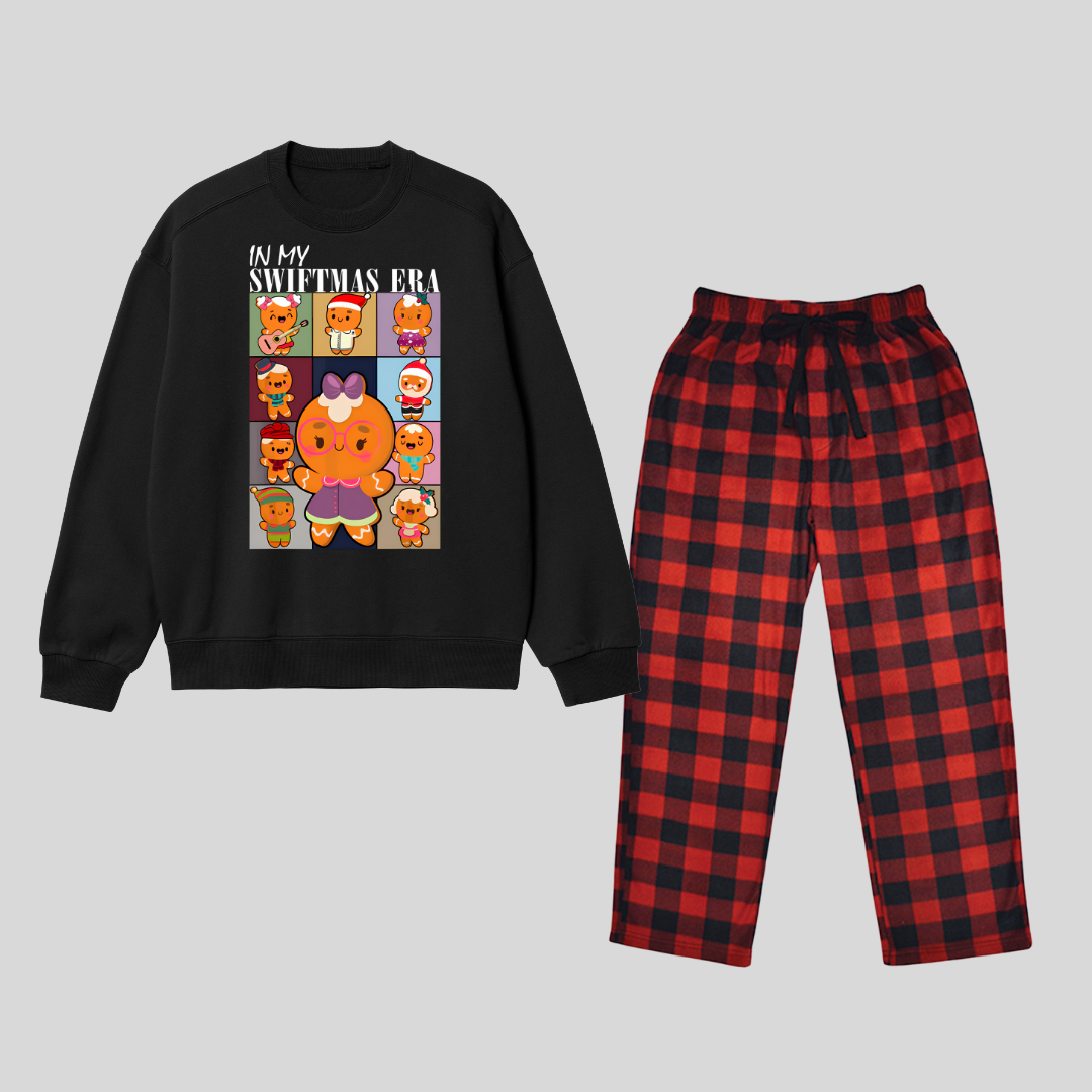 New Year in My Swiftie Era Baskılı Siyah Unisex Oversize Alt Üst 2 Li Takım