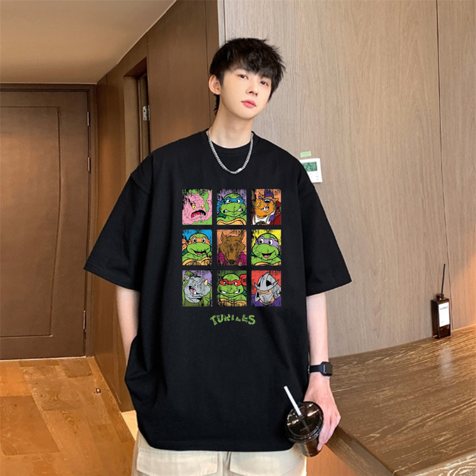 Ninja Kaplumbağa Nine Oversize Unisex Siyah T-Shirt