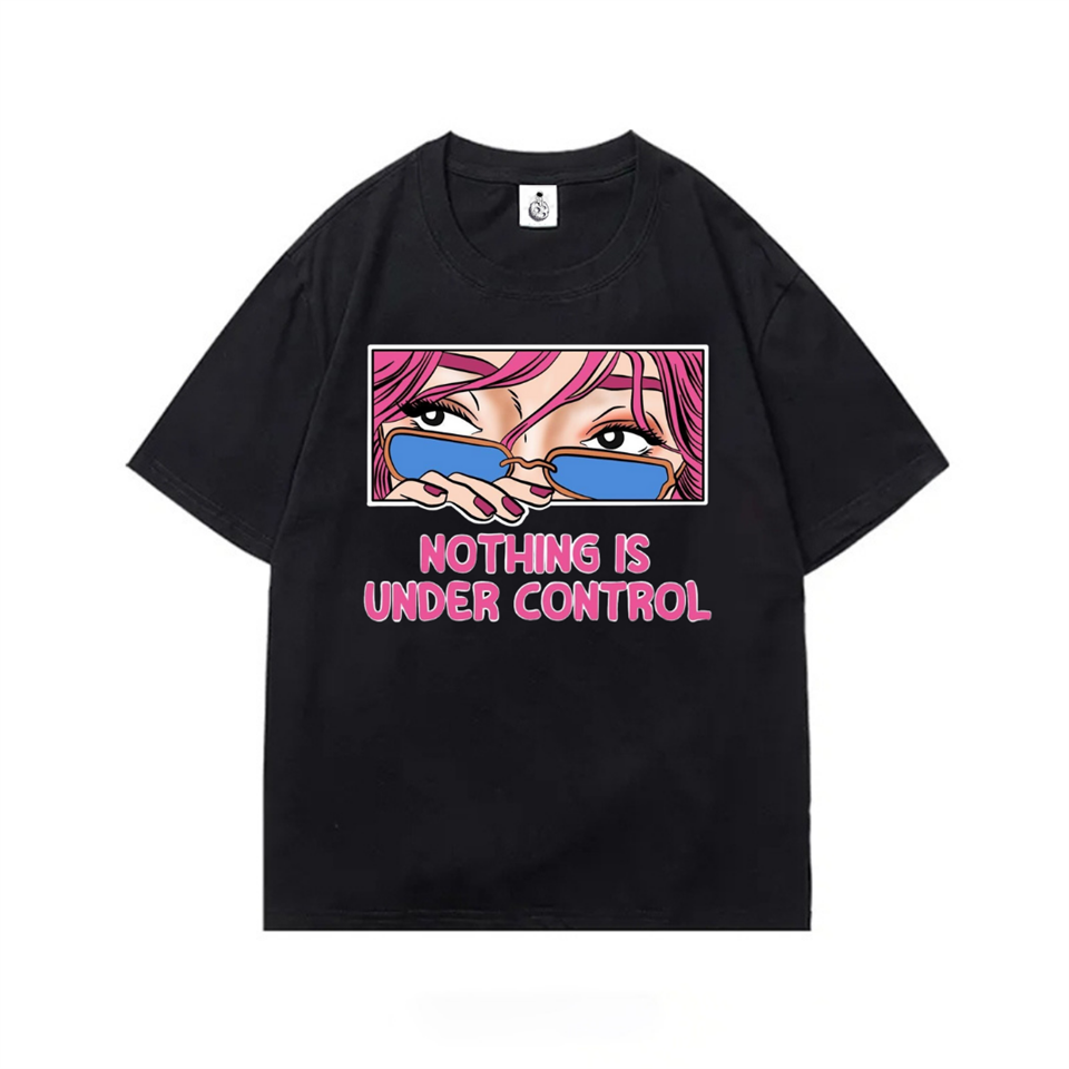 Nothing is Under Control Oversize Unisex Siyah T-Shirt